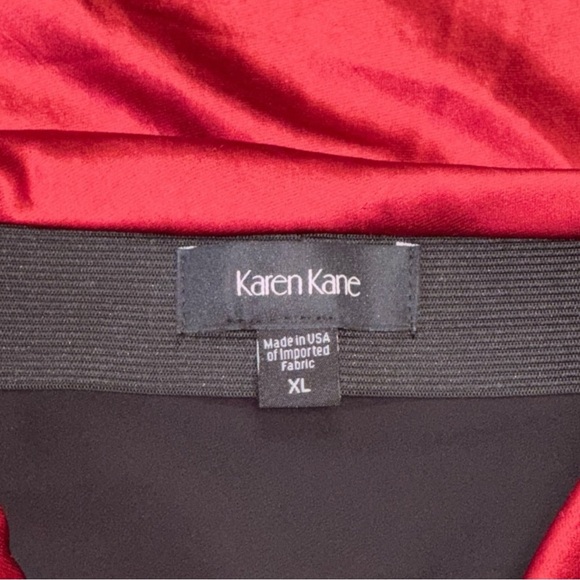 Karen Kane Lipstick Red Satin Bias Slip Midi Skirt Cocktail - Picture 8 of 13